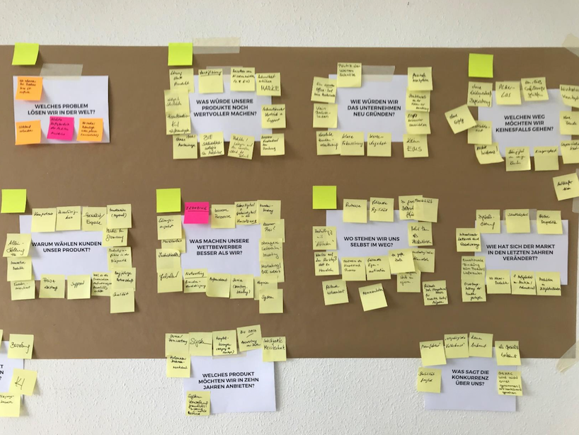 Arbeitsatmosphäre während eines kreativen Workshop-Tages